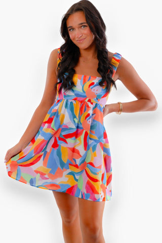 Show Me Your Mumu Rainbow Pop Fling Mini Dress-Dresses-Show Me Your Mumu-L. Mae Boutique & Wild Mabel Clothing