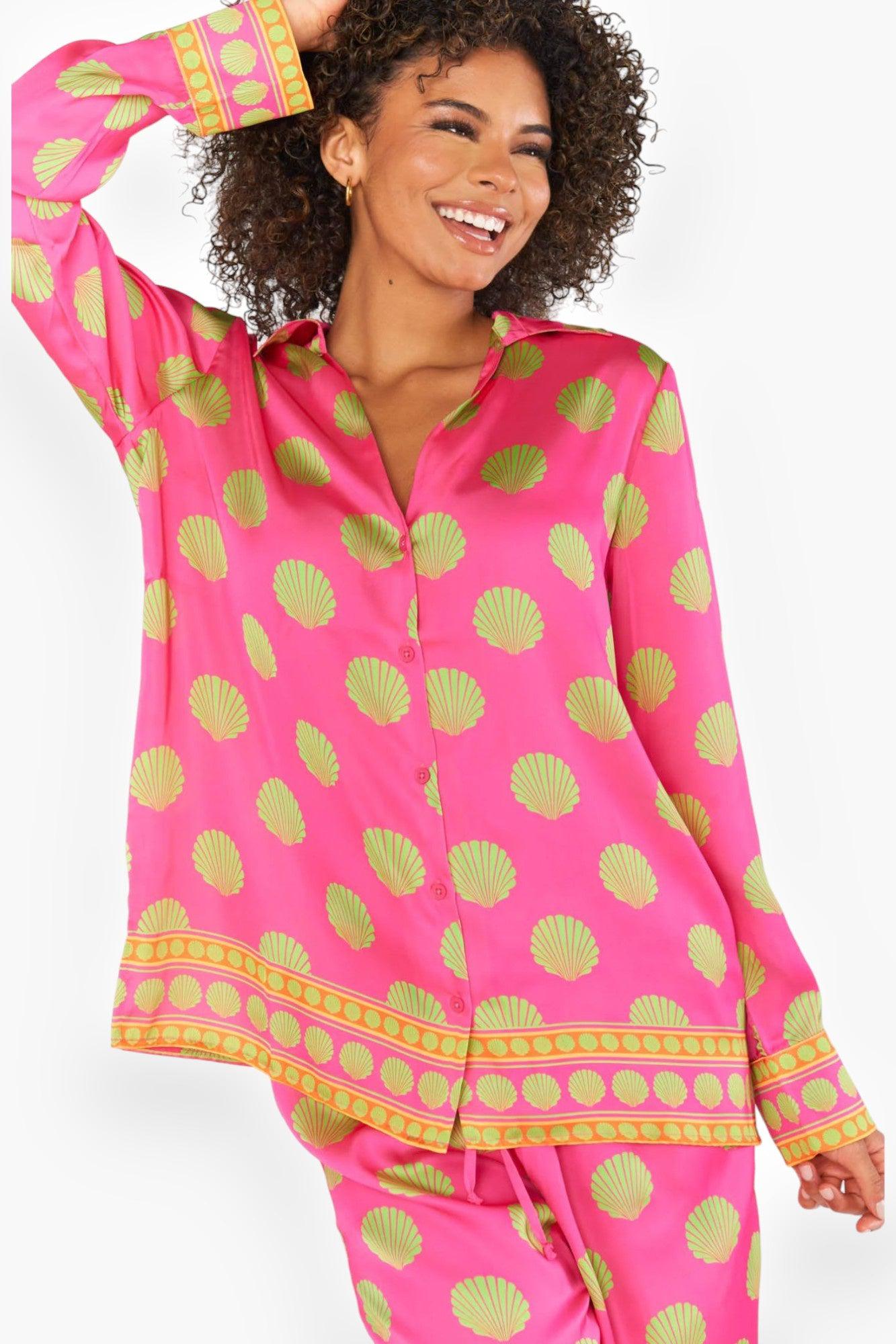 Show Me Your Mumu Sleepy Shells Silky Early Night PJ Set-Onesies-Show Me Your Mumu-L. Mae Boutique & Wild Mabel Clothing