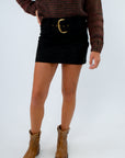 Show Me Your Mumu Black Faux Suede Maverick Mini Skirt