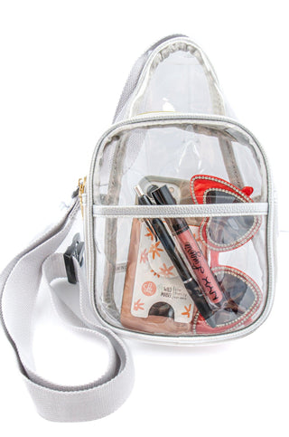 Silver & Clear Sling Bag-Bags/Purses-Queens Designs-L. Mae Boutique & Wild Mabel Clothing