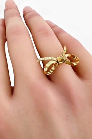 Simply Extraordinary Gold Bow Chain Ring-Jewelry-OMG Blings-L. Mae Boutique & Wild Mabel Clothing