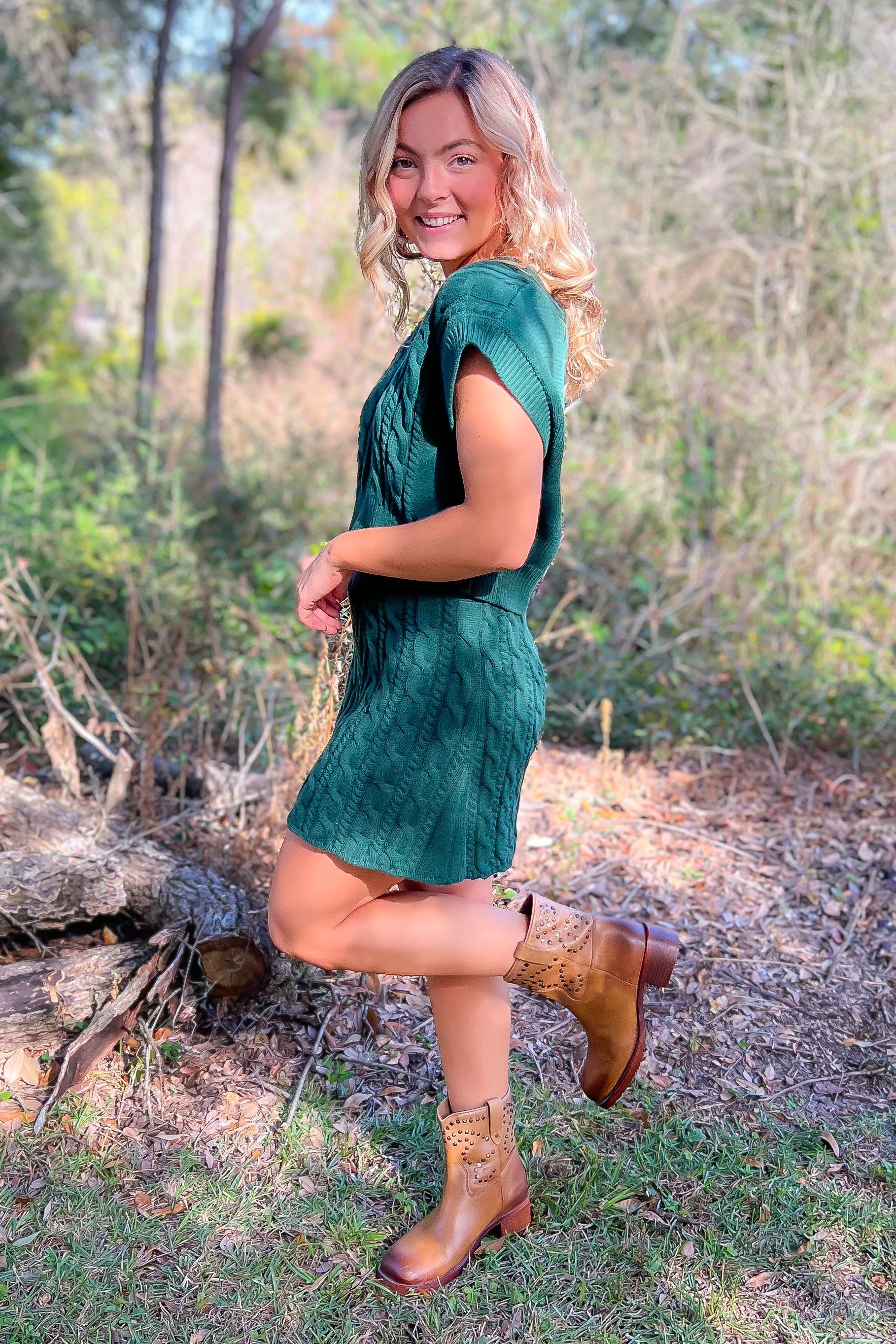 Sleigh The Day Hunter Green Cable Knit Sweater Set-Onesies-day + moon-L. Mae Boutique &amp; Wild Mabel Clothing