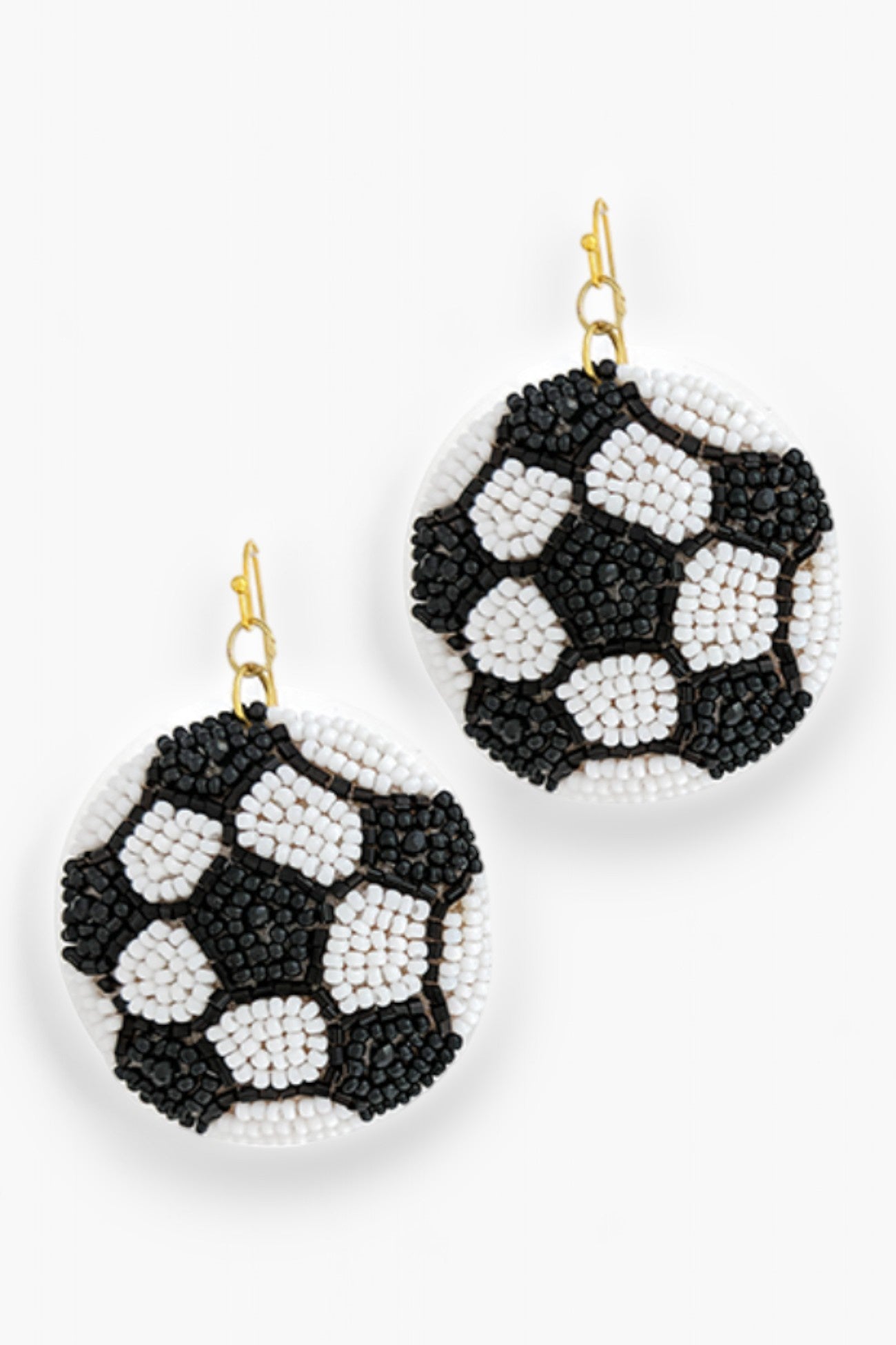 Soccer Beaded Earrings-Jewelry-Golden Stella-L. Mae Boutique & Wild Mabel Clothing