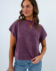 Social Club Purple Textured Knit Top