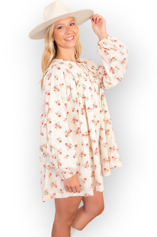 Wendy Floral Cream Collared Mini Dress-Mable-L. Mae Boutique