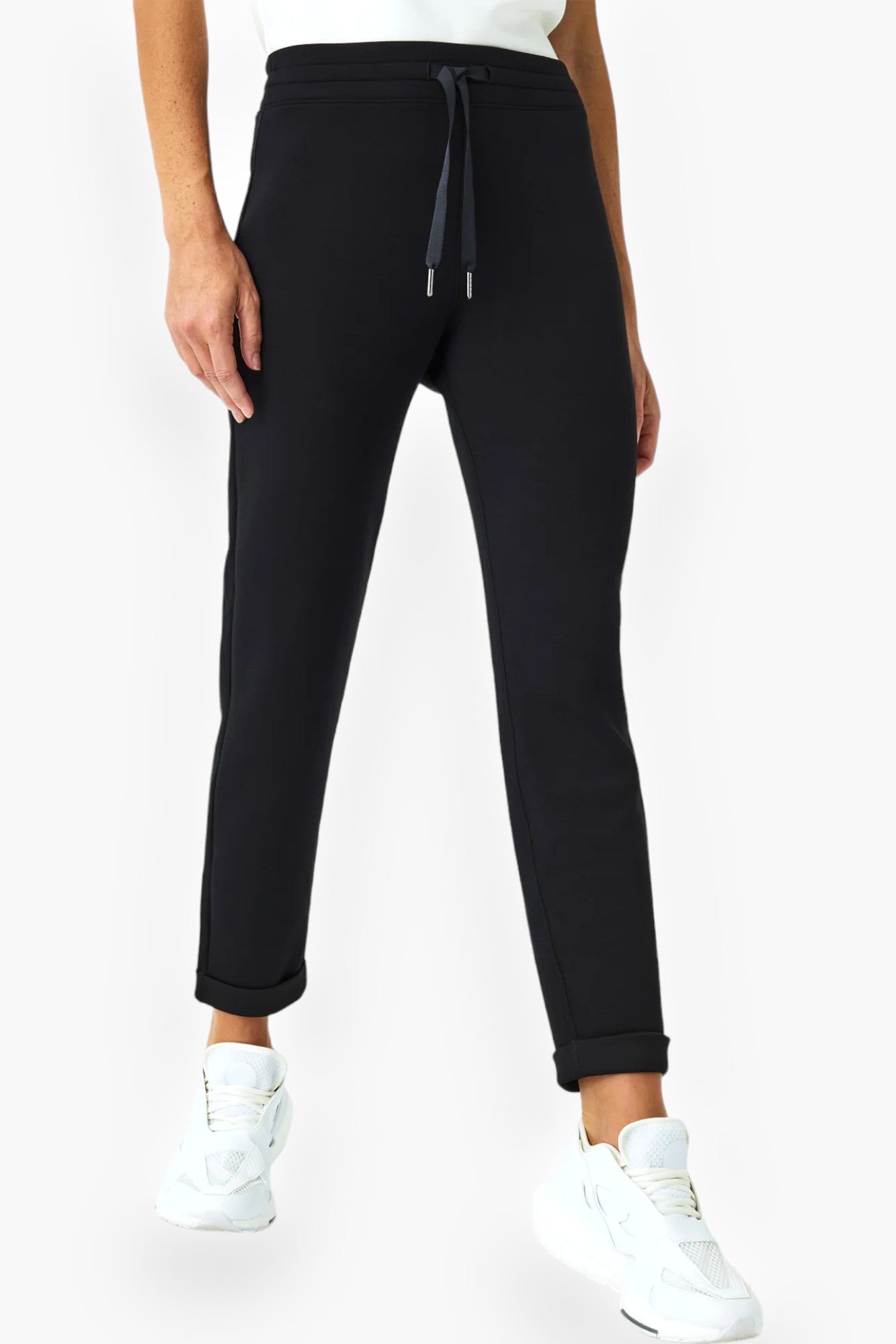 Spanx AirEssential Very Black Tapered Pant-Bottoms-Spanx-L. Mae Boutique &amp; Wild Mabel Clothing