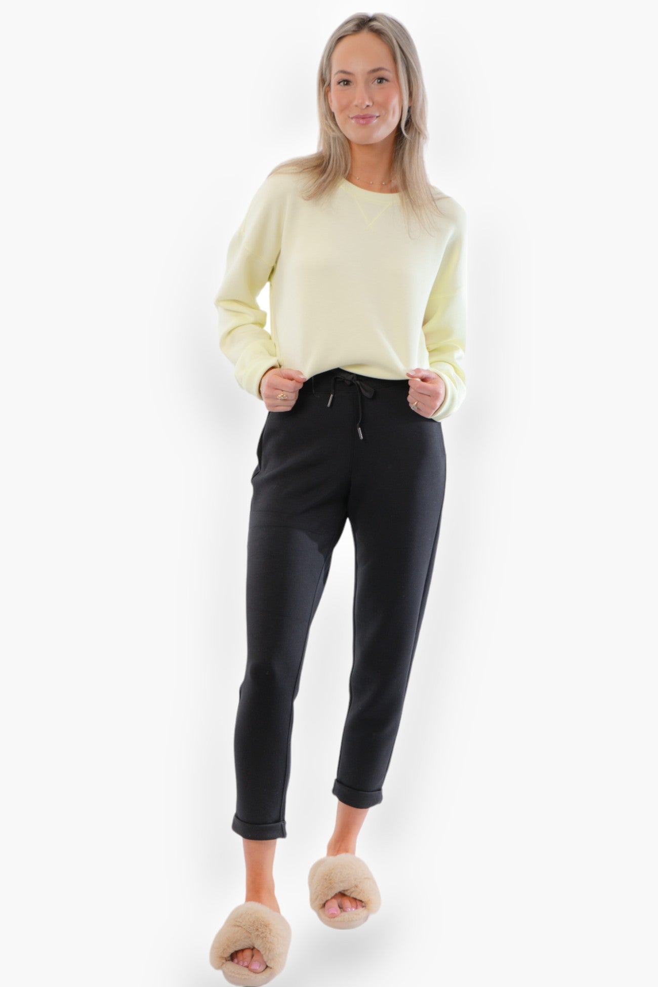 Spanx AirEssential Very Black Tapered Pant-Bottoms-Spanx-L. Mae Boutique & Wild Mabel Clothing