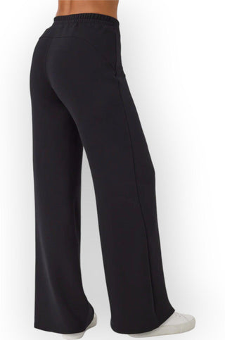 Spanx Black Air Essentials Wide Leg Pant-Bottoms-Spanx-L. Mae Boutique & Wild Mabel Clothing