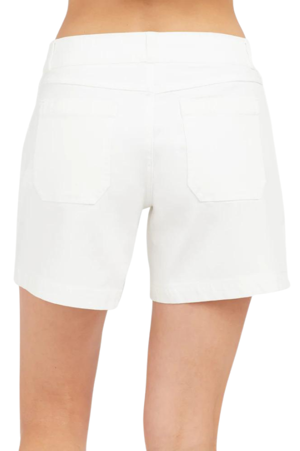 Spanx Bright White 6&quot; Twill Shorts-Bottoms-Spanx-L. Mae Boutique &amp; Wild Mabel Clothing