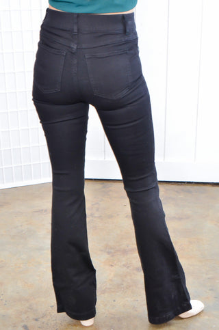 Spanx Clean Black Flare Jeans-Denim-Spanx-L. Mae Boutique & Wild Mabel Clothing