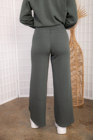 Spanx Dark Palm Air Essentials Wide Leg Pants-Bottoms-Spanx-L. Mae Boutique & Wild Mabel Clothing