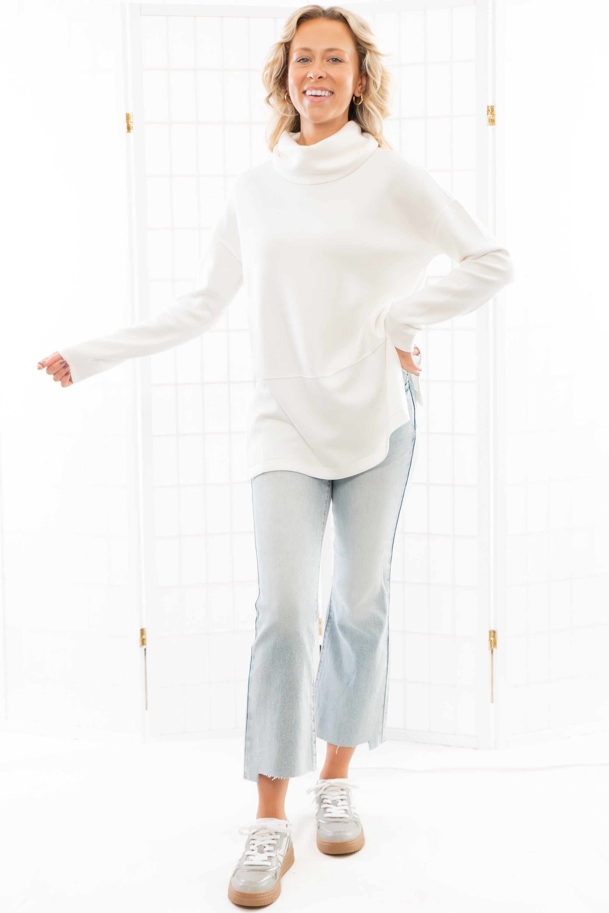 Spanx Powder AirEssentials Turtleneck Tunic-Tops-Spanx-L. Mae Boutique & Wild Mabel Clothing