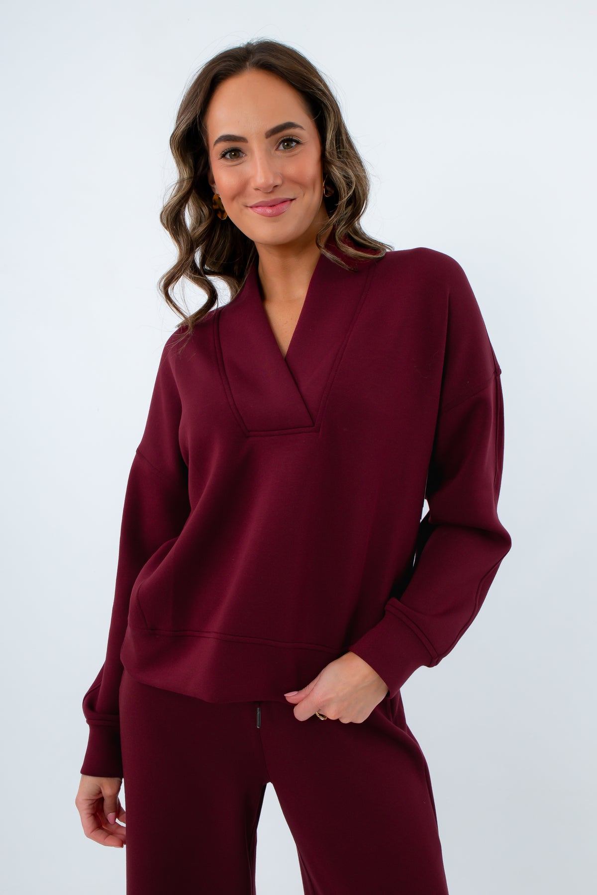 Spanx Vino AirEssentials Vneck Sweatshirt