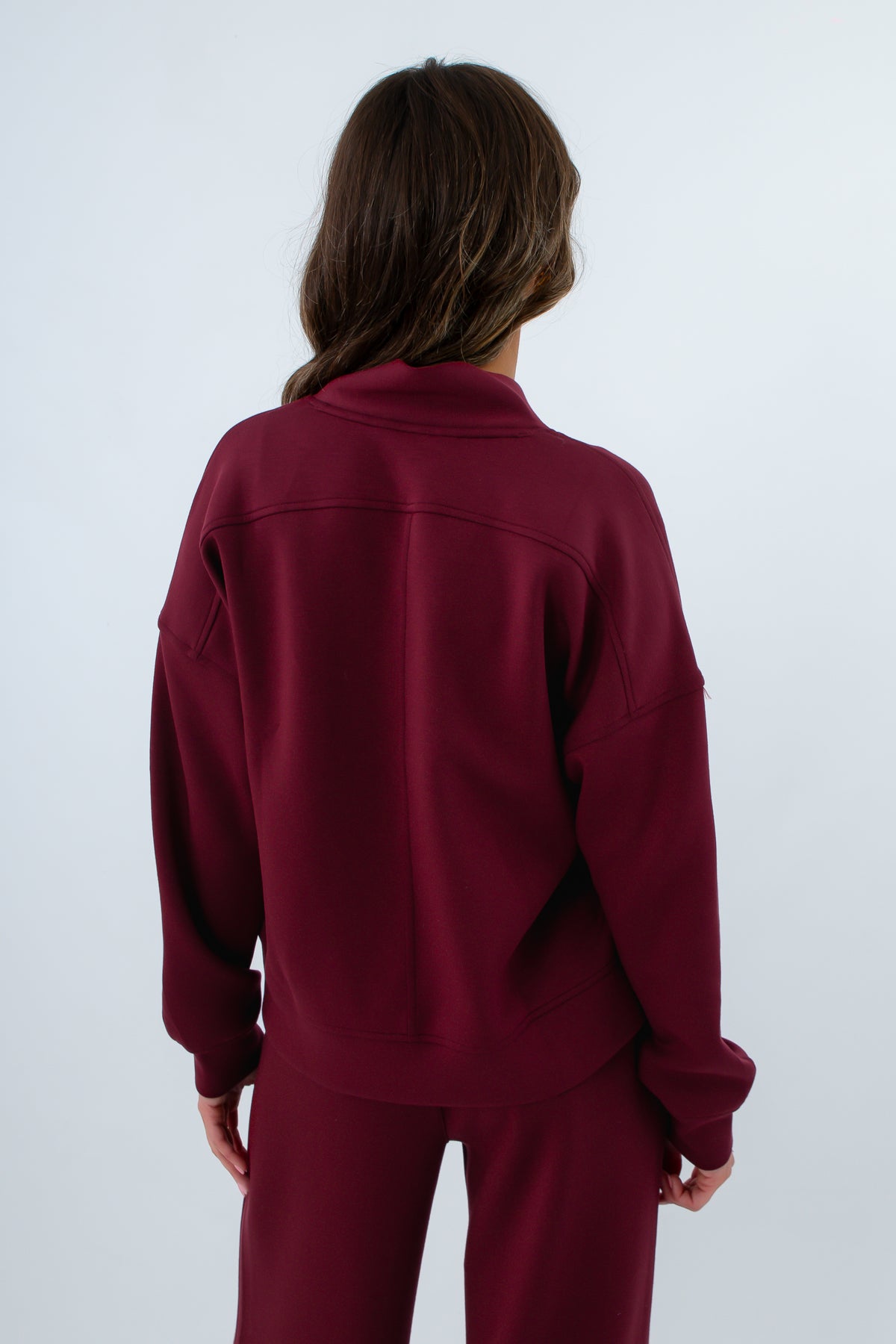 University of South Carolina garnet cozy sweatshirt, Matching burgundy lounge set with AirEssentials fabric