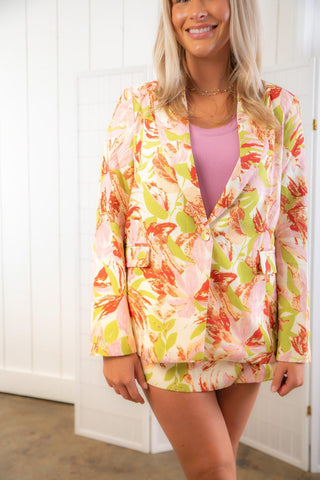 Spring Palms Tropical Long Line Blazer-Outerwear-Fate-L. Mae Boutique & Wild Mabel Clothing