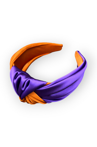 Stadium Orange & Purple Twisted Headband-Queens Designs-L. Mae Boutique