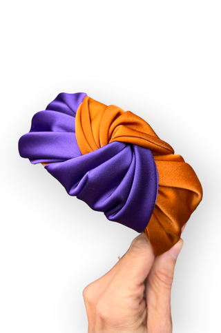 Stadium Orange & Purple Twisted Headband-Queens Designs-L. Mae Boutique