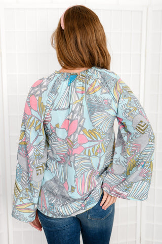 Staying Optimistic Floral Print Bell Sleeve Top-Fashion Fuse-L. Mae Boutique