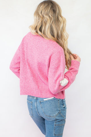 Stole My Heart Pink Heart Sweater-Tops-WishList-L. Mae Boutique & Wild Mabel Clothing