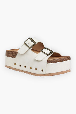 Studded Faux Leather Buckle Platform Sandals-Rag Company-L. Mae Boutique & Wild Mabel Clothing