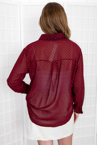 Style Update Garnet Long Sleeve Button-Up Top-Tops-She + Sky-L. Mae Boutique & Wild Mabel Clothing