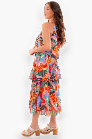 Summer in Rio Abstract Print Midi Dress-Dresses-TCEC-L. Mae Boutique & Wild Mabel Clothing