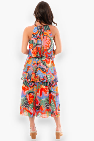 Summer in Rio Abstract Print Midi Dress-Dresses-TCEC-L. Mae Boutique & Wild Mabel Clothing