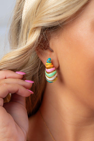 Sunny Days Neon Stripe Teardrop Earrings-OMG Blings-L. Mae Boutique