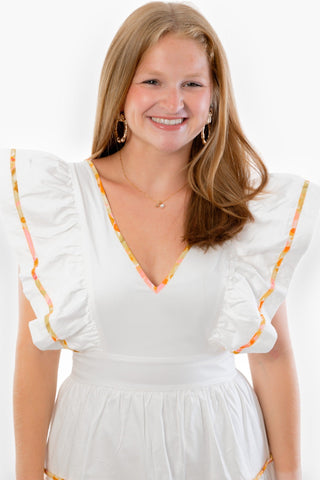 Sunset Summer White Ruffle Dress-TCEC-L. Mae Boutique