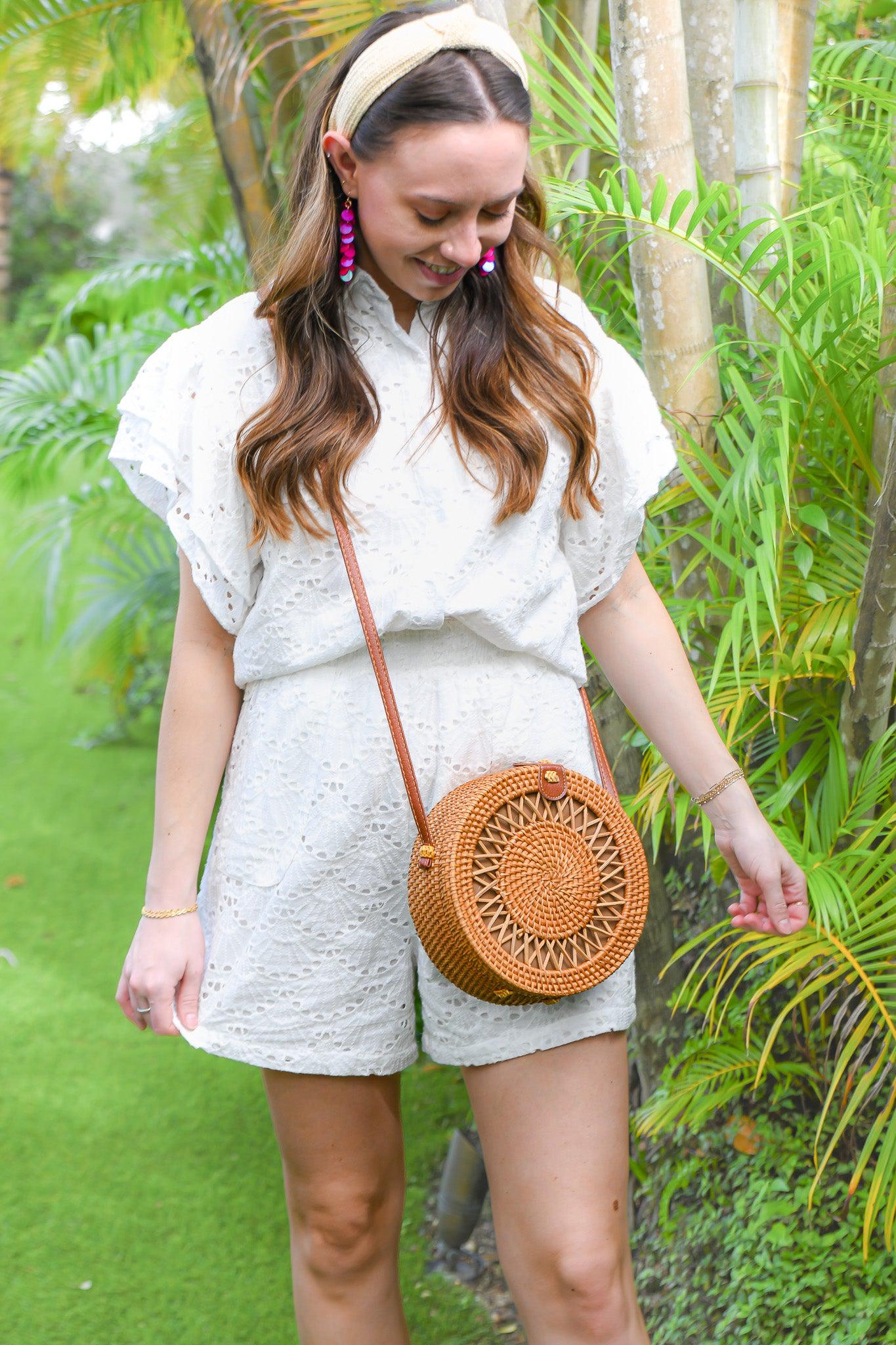 Sweeter than Ever White Eyelet Lace High-Waisted Shorts-Bottoms-Fanco-L. Mae Boutique & Wild Mabel Clothing