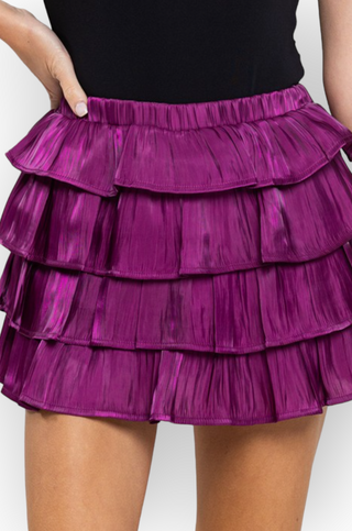 Sweetly Gameday Purple Ruffled Mini Skirt-TCEC-L. Mae Boutique
