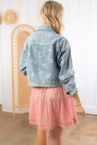 Swept Away Floral Printed Denim Jacket-Outerwear-Hem & Thread-L. Mae Boutique & Wild Mabel Clothing