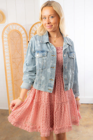 Swept Away Floral Printed Denim Jacket-Outerwear-Hem & Thread-L. Mae Boutique & Wild Mabel Clothing