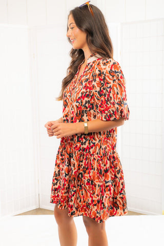 THML Azalea Puff Sleeve Dress-Dresses-THML-L. Mae Boutique & Wild Mabel Clothing