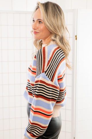 THML Karlie Multi Striped Sweater-Tops-THML-L. Mae Boutique & Wild Mabel Clothing