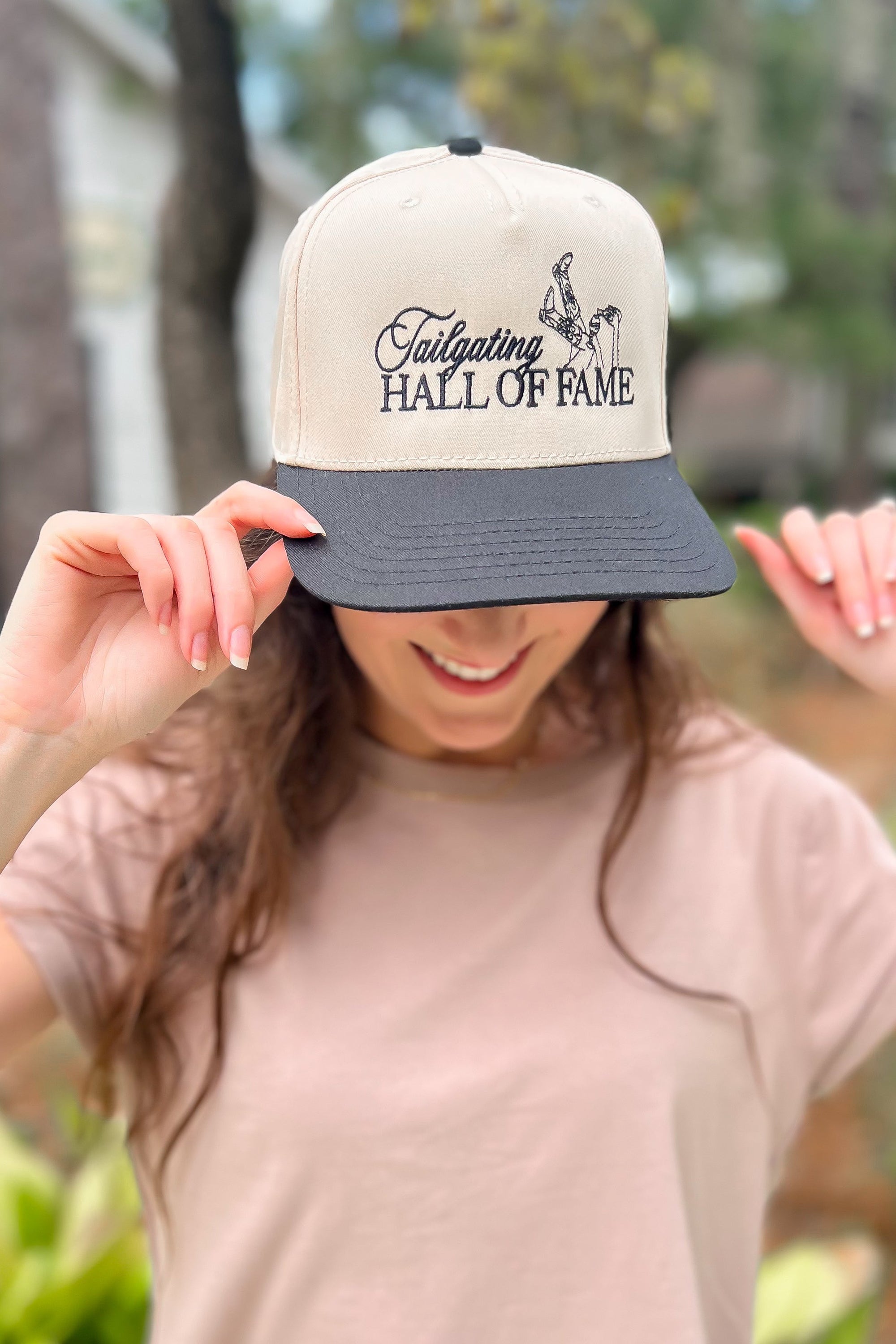 Tailgating Hall of Fame Embroidered Trucker Hat-Accessories-The Happiest-L. Mae Boutique &amp; Wild Mabel Clothing