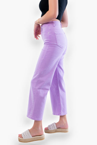 Team Player Purple Wide Leg Jeans-Bottoms-Q2-L. Mae Boutique & Wild Mabel Clothing