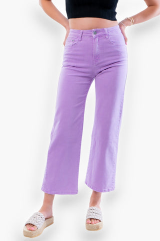 Team Player Purple Wide Leg Jeans-Bottoms-Q2-L. Mae Boutique & Wild Mabel Clothing