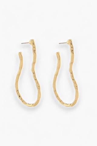 Textured Abstract Shape Gold Hoops-Jewelry-Golden Stella-L. Mae Boutique & Wild Mabel Clothing