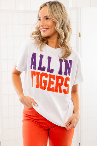 The All In Tigers Chenille Team Top-Tops-Stewart Simmons-L. Mae Boutique & Wild Mabel Clothing