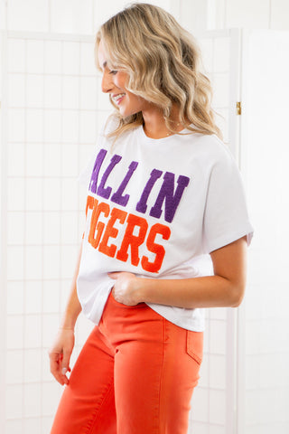 The All In Tigers Chenille Team Top-Tops-Stewart Simmons-L. Mae Boutique & Wild Mabel Clothing