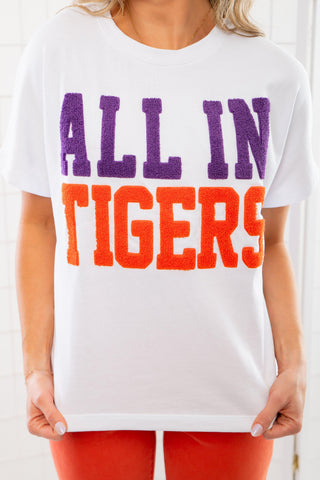 The All In Tigers Chenille Team Top-Tops-Stewart Simmons-L. Mae Boutique & Wild Mabel Clothing