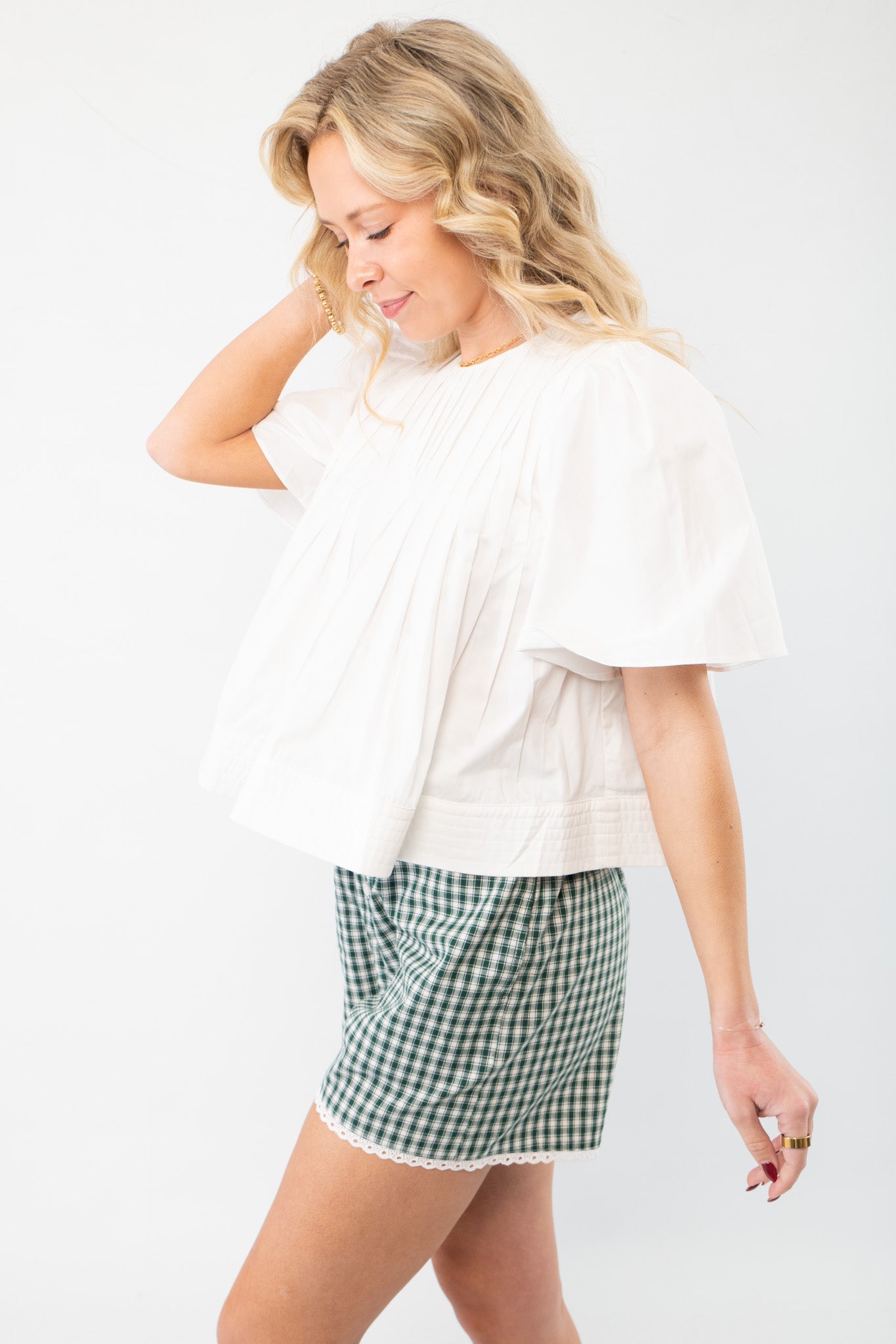 This Moment Ivory Pleated Blouse-Tops-Heyson-L. Mae Boutique &amp; Wild Mabel Clothing