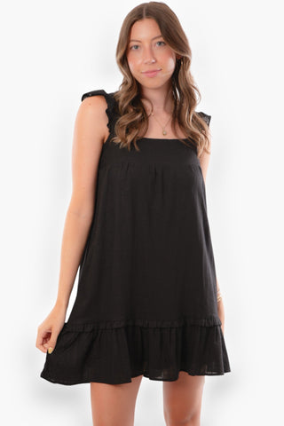 Tiffany Black Open Back Babydoll Sleeveless Mini Dress-Dresses-Very J-L. Mae Boutique & Wild Mabel Clothing