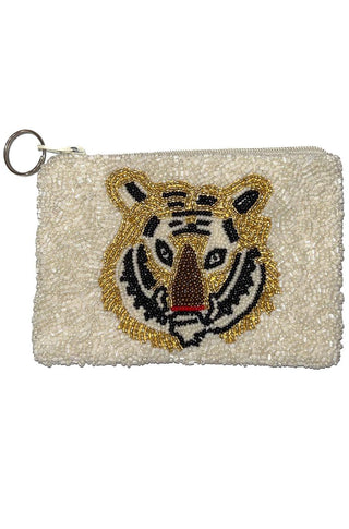 Tiger Face Beaded Coin Pouch-Tiana Designs-L. Mae Boutique
