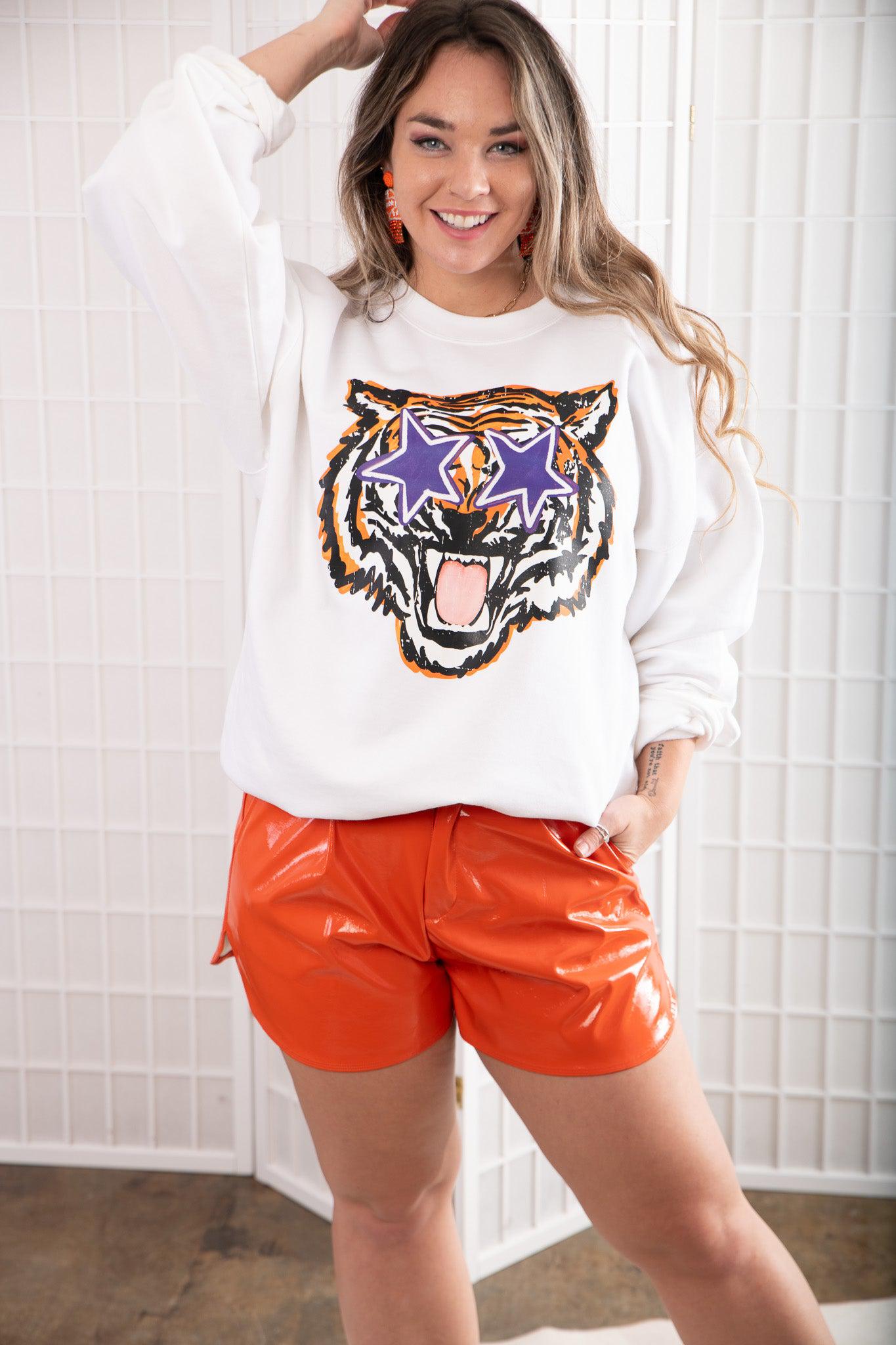 Tiger Face Retro Groovy Sweatshirt-Tops-Ever Ashton the Label-L. Mae Boutique & Wild Mabel Clothing