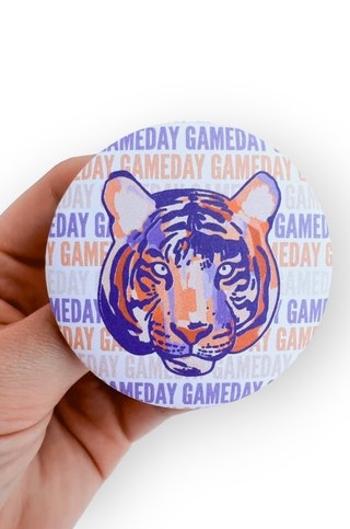 Tiger Orange & Purple Gameday Button-Accessories-Thanks For Everything-L. Mae Boutique & Wild Mabel Clothing