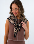 Tiger Stripe Knit Triangle Scarf