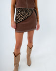 Triangular knit scarf with tiger print pattern, tiger print scarf for auburn game day, tiger print scarf for LSU game day