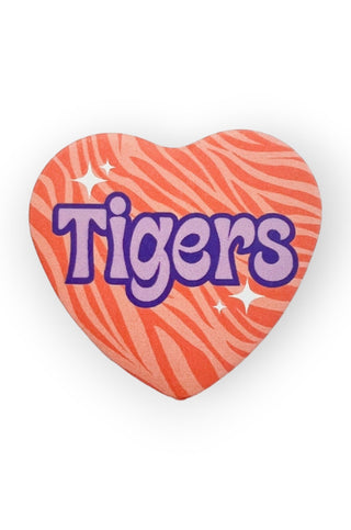 Tigers Orange Heart-Shaped Gameday Button-Accessories-Thanks For Everything-L. Mae Boutique & Wild Mabel Clothing